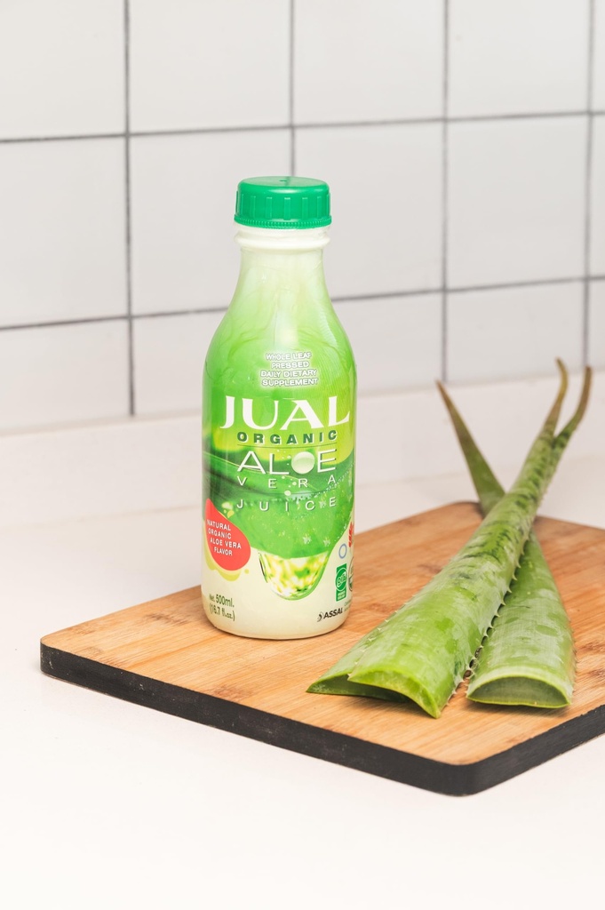 JUAL 100%纯有机Aloe Vera Juice – 零糖,Aloin-Free – Natural Flavor – Vegan Detox 功能饮料 – 16.7 Fl Ozz(500毫升)