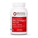 协议 Ultra Omega-3-500mg EPA & 250mg DHA - 鱼油用于大脑支持,心脏和神经系统健康* - EPA DHA Omega 补充 - 非GMO & Halal - 180软胶