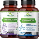 Zazzee Myo-Inositol Capsules和USDA有机维特克斯 Capsules、Vegan、N-GMO和全自然