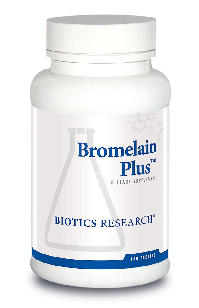 生物学研究 Bromelain Plus 乳糖自由乳糖自由消化支持,支持健康和平衡的生理途径,肌肉放松和舒适,Bromelain 2500 MCU g, Papain 100 片