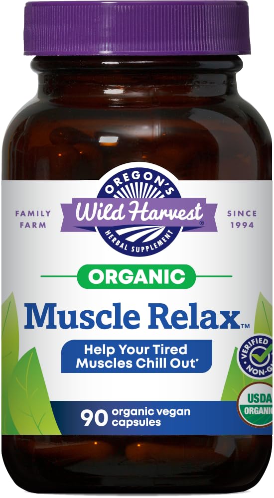 俄勒冈州的野生收获肌肉放松 有机草药补充 Vegan Capsules 与Valerian, Hops 和 Skullcap - 90 伯爵