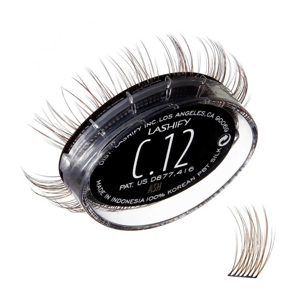 Lashify Curl 12mm Gossamer 眼线扩展重填, 灰色, DIY False Lashes 用于自然外观