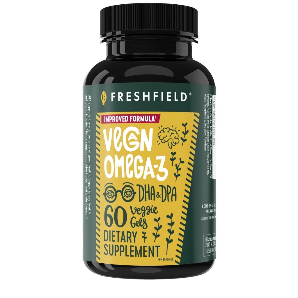 Vegan Omega 3 DHA:藻类石油,最受审查,无碳酸盐(Carageenan),可持续,经过试验,无重金属,鱼油Alt,植物基Omega. 支持心、脑、联合保健