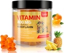 维生素B2 Gummys,维生素B2 Riboflavin Gummys 400mg 配有镁和Coq10,Migraine Relief & Headache Relief,面向儿童与成年人,90 Chewable Gummys (1)