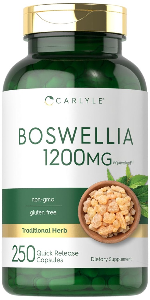 Carlyle Boswellia Capsules 250 伯爵 Boswellia Serrata Complex with Black Pepper Explain | Non-GMO,格卢滕免费补编