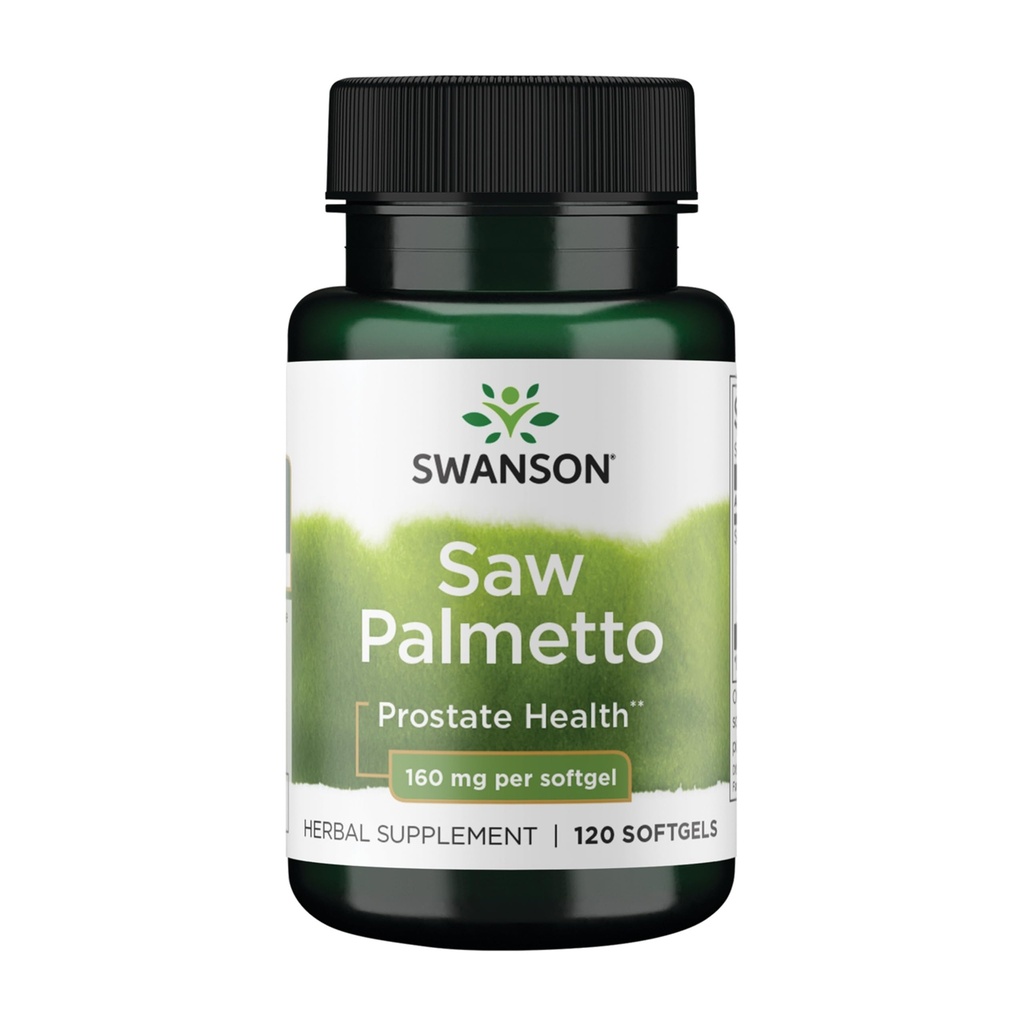 Swanson Saw Palmetto Men 前列腺保健 荷尔蒙支持尿道保健 160毫克 120 Sgels