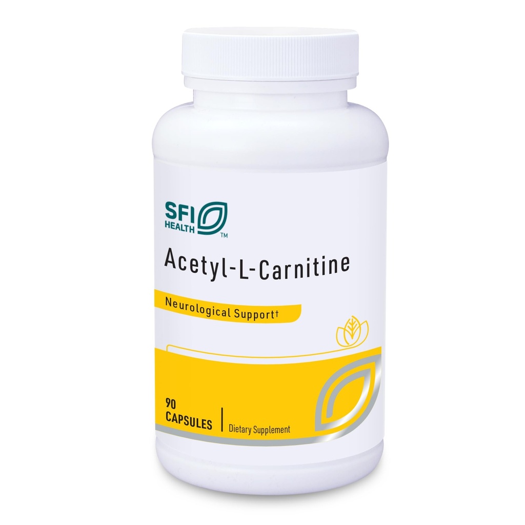 Klaire Labs SFI 健康乙酰-L-Carnitine 500 mg - 伪乙酰L-Carnitine 补充剂 - 促进认知健康、能源生产和脑支持(90 Capsules)