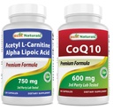 最佳天然乙酰L-Carnitine和Alpha Lipoic酸 750毫克和CoQ10 600毫克