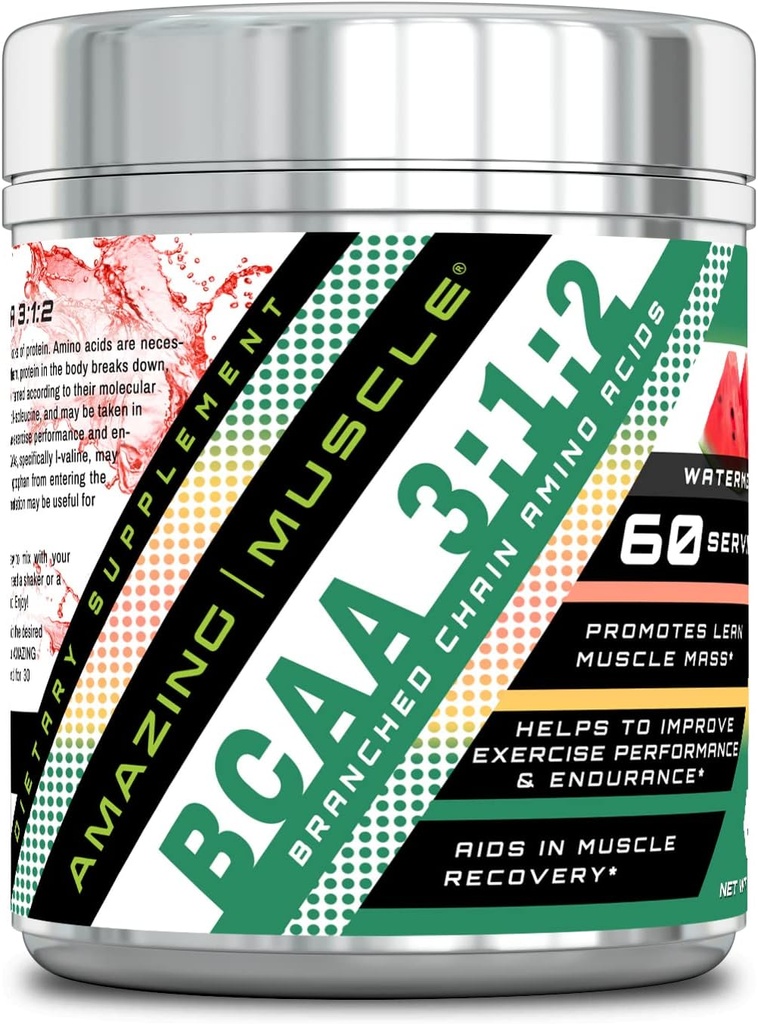 惊人的肌肉 BCAA 3:1: 2 补充 + 60000 Mg Pervice → 60 service → 西瓜 Flavor