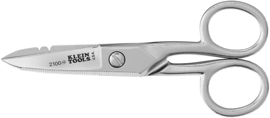 Klein Tools 2100-9 无锡电机剪刀,美国制造,5.25-Inch Free-Fall Handle Snips,脱口秀,非滑刀