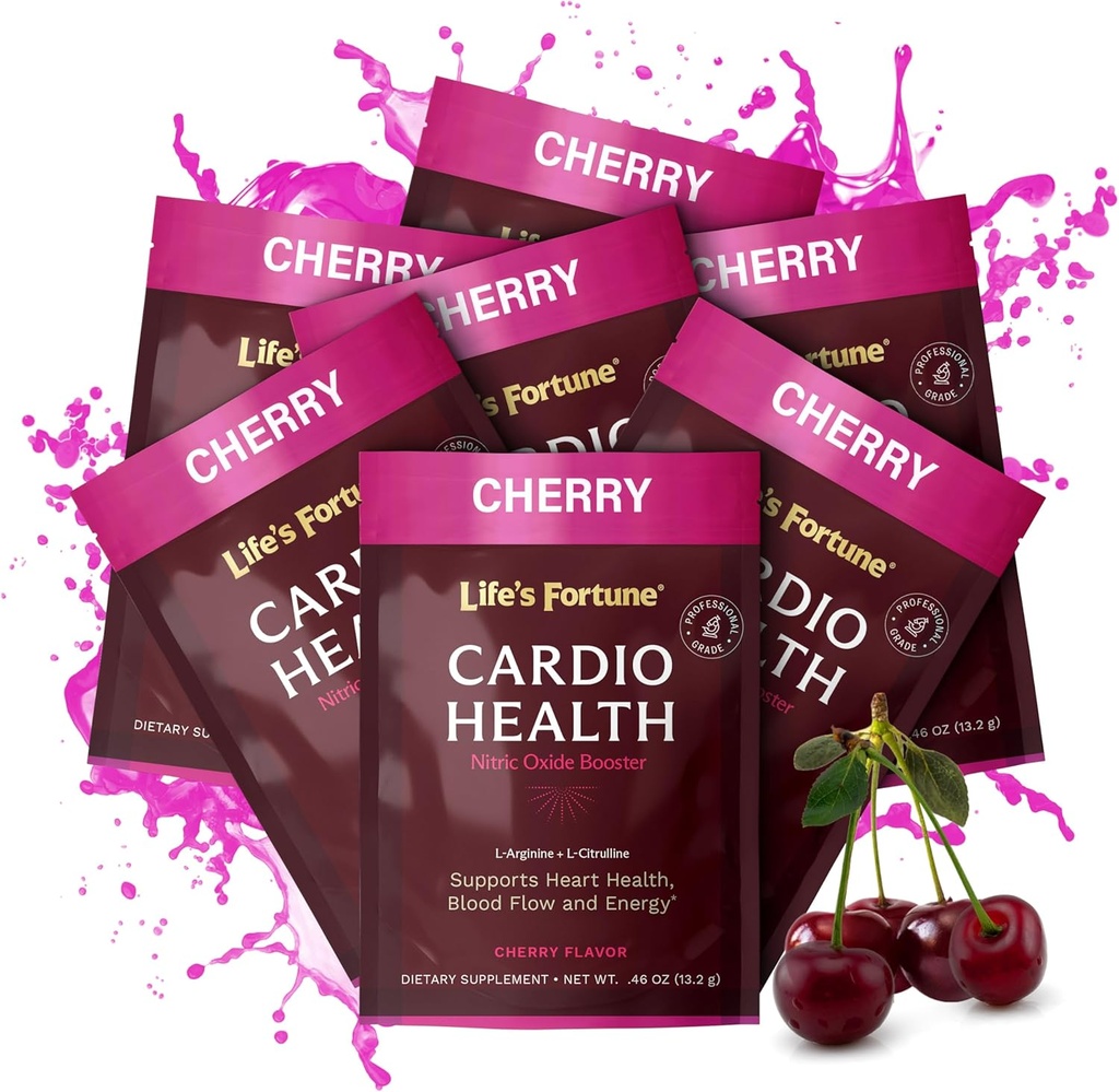 生活财富 L Arginine L Citrulline 补充粉末 - 高发性硝酸盐补充剂 天然樱桃火焰助剂 (7 services (pack of 1), Cherry)