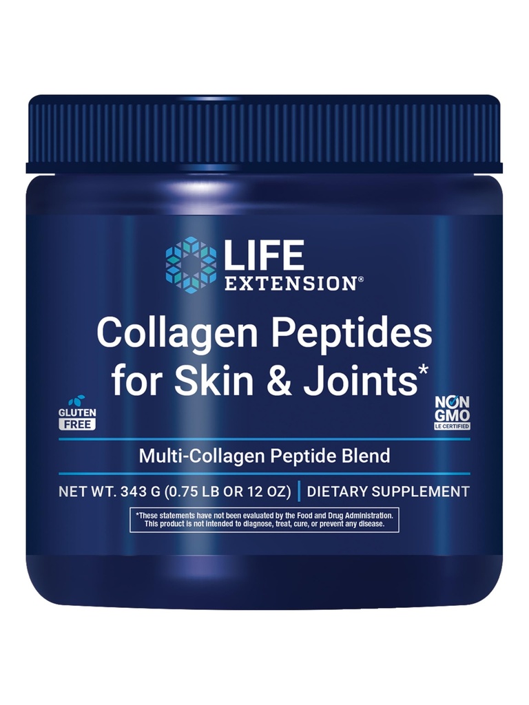 皮和合金的寿命延长 Collagen Peptides, 易混合粉末中的 Collagen 类型 I, II & III, Gluten Free, 非 GMO, 净重 343格拉姆