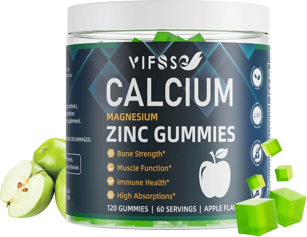 含维生素D3 K2,120 Gummys厂基无糖钙 高吸附复合钙 70+ Trace Minerals for Bone strong, Vegan