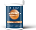 BIOHM 维生素C、D3 & Zinc、1亿 CMFU(60卡普勒斯) 妇女和男子每日抗生素、消化卫生和免疫支持、Vegan、Gluten-Free和非GMO