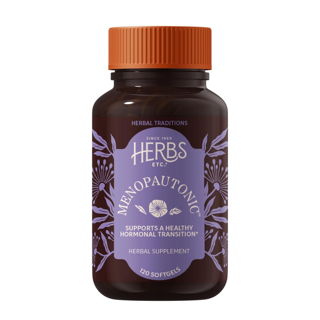 Herbs Etc. Menopautonic Softgels -- -- 妇女的基本补充 -- -- 激素过渡支助补充 -- -- 与Dong Quai & Motherwort一起提供月经支助 -- -- 120个Softgels(120个服务)
