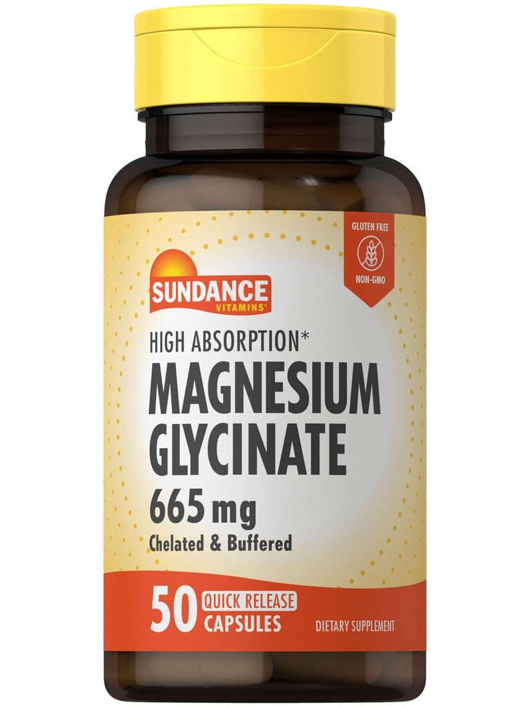 Sundance Glycincium Capsules → 665 mg → 50 快速释放药丸 → 非 GMO 和 Gluten 免费补充