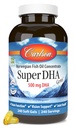 Carlson Super DHA Gems - 500 mg DHA 补充剂,640 mg脂肪酸,挪威鱼油集中剂,野生捕捉剂,可持续来源的鱼油盖,240软胶
