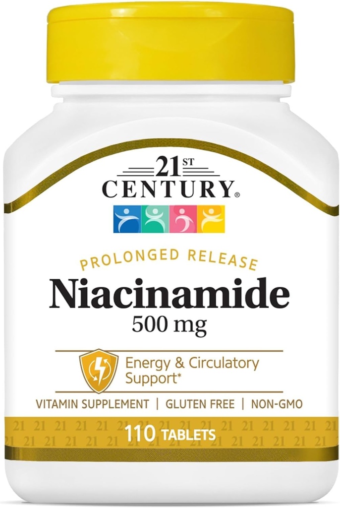 21世纪 Niacinamide 500 mg 片剂 长期释放 - 110 ct,包装 2