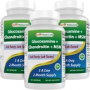 最佳自然剂、Glucosamine Chondroitin和MSM联合补充剂,每服2600毫克,(180个计数(3包))