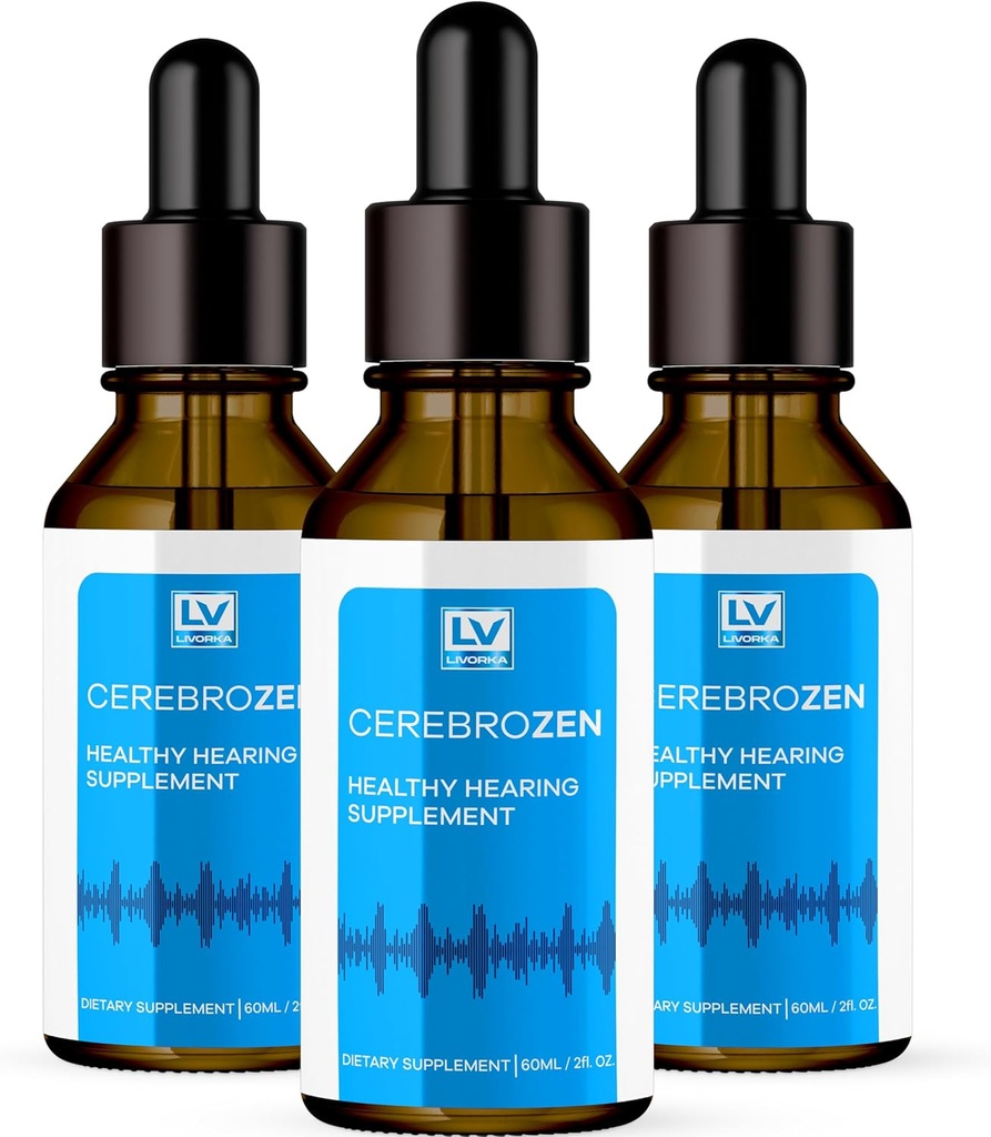 3 Pack - 环溴化耳滴 - 环溴化耳滴 - 24 Cerebrozen 360 听力支持,环溴化耳滴,环溴化液体,环溴化耳滴,3瓶3个月