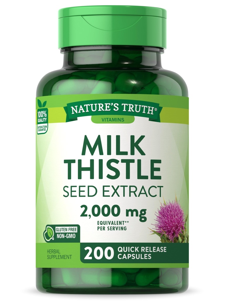 自然的真理 牛奶 牛排 补充 | 200 Capsules | Non-GMO 和 Gluten 自由种子 提取 | Silymarin Marianum
