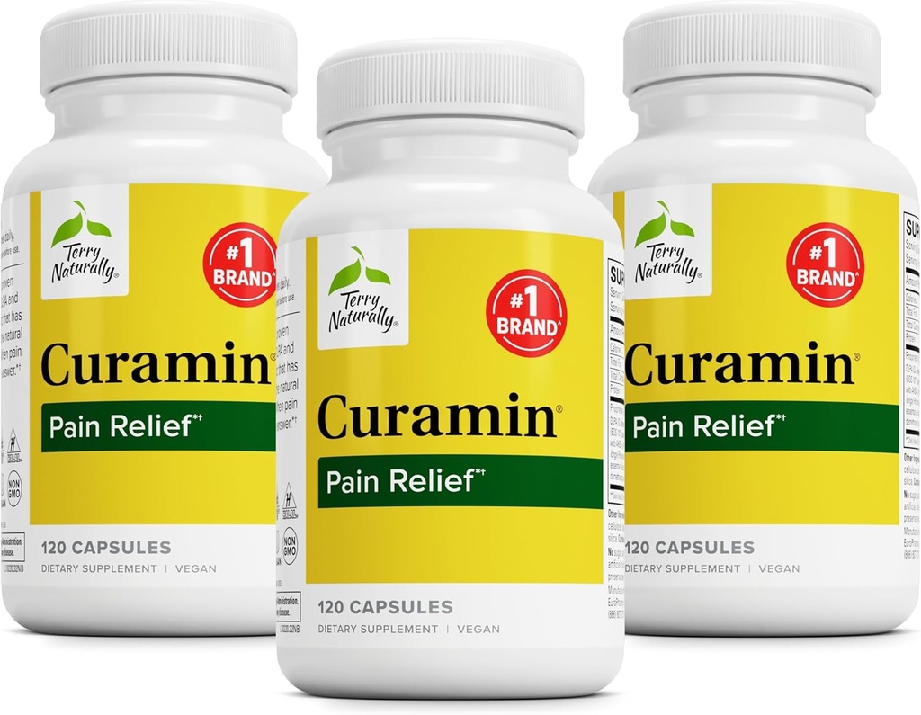 Terry Natural Curamin - Crucumin 环流和内分泌支持补充剂 - 对偶发不适的支持 - Aids 健康肌肉 - 120 Capsules (Pack of 3)