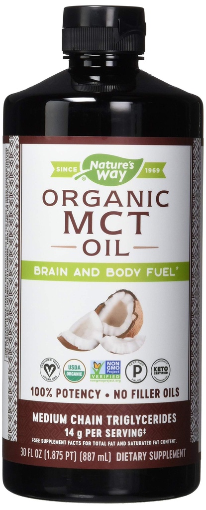 自然之道 自然之道 Mct Oil from Coconut Pure Source, No filler Oils, 14 G of Mcts Per Service, 30 Fl Oz (Pack of 6) 黄油(Pack of 6)