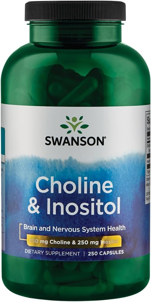 Swanson Choline & Inositol Nerve 支持精神功能 250/250 毫克 250 卡普尔
