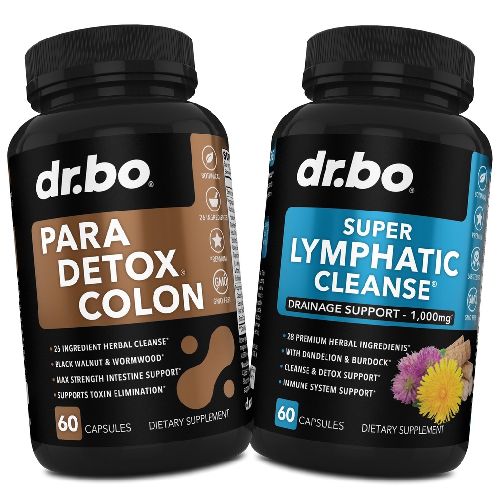 Colon Cleanse Pills Body Detox & Lymphatic 排水 - 肠胃Gut & Lymph 支持补充药 - Lymphatic 支持 Lymph Node Detox Cleanse 系统排水