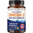 三强DHA Omega 3 鱼油 3600 mg → 2100 mg Omega 3 脂肪酸 含860 mg 的DHA → 1300 mg EPA → 最佳基本脂肪酸 → Premium Wild Caught & Burpless Fish Oil → 120 ct.