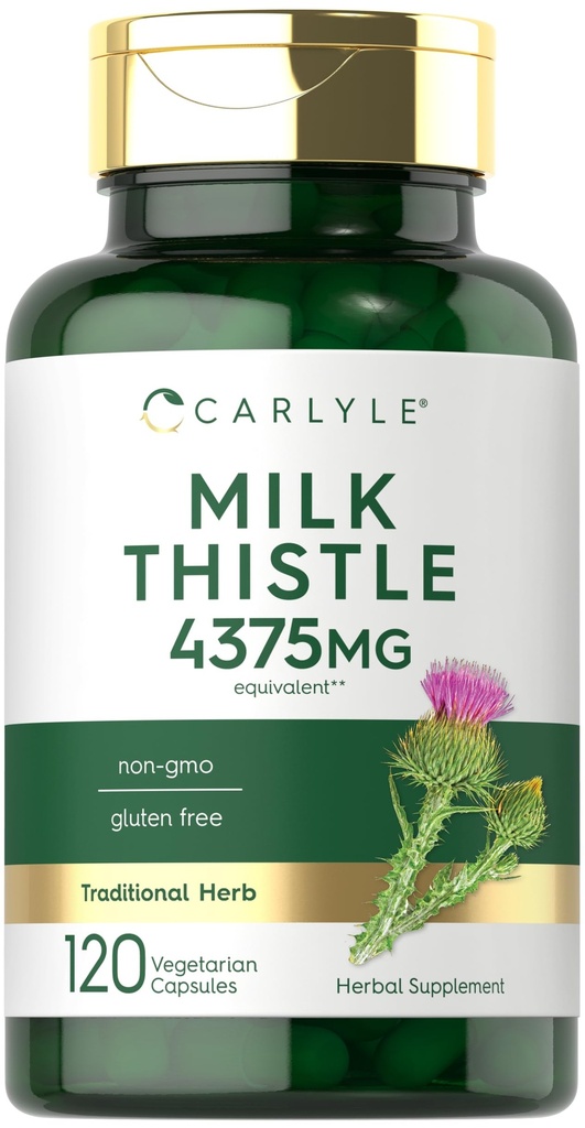 Carlyle Milk Thetle Supplement 120 Capsules 高潜力提取器 蔬菜、非GMO、Gluten Free