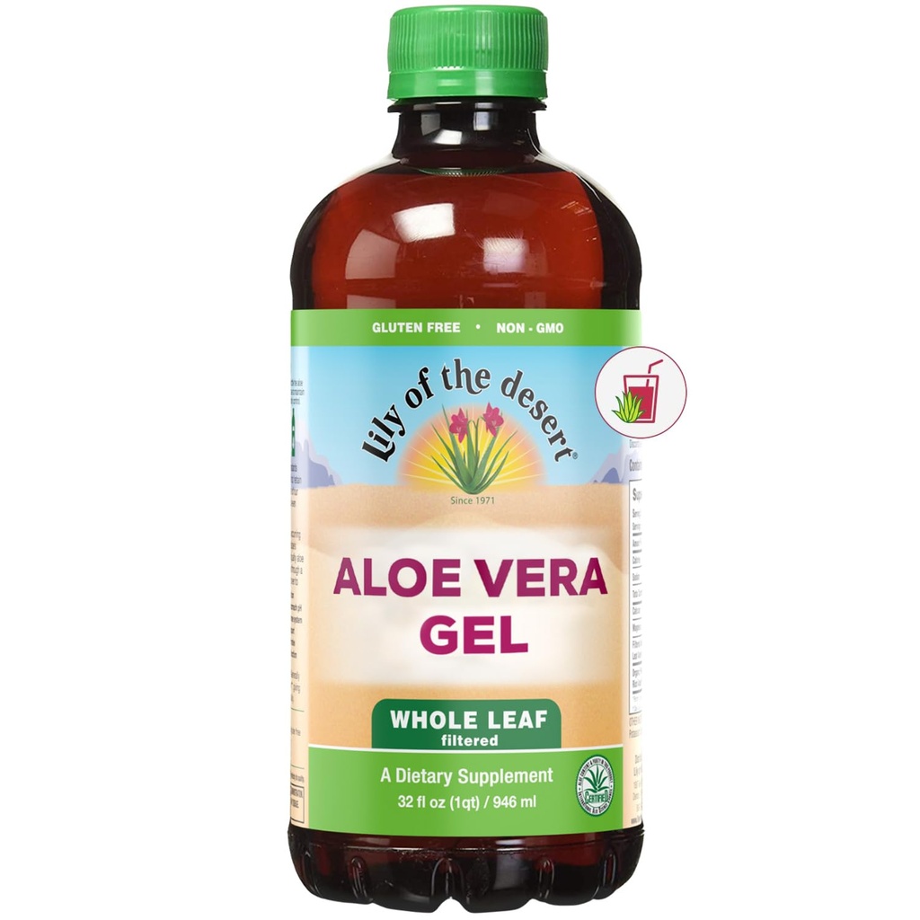 (原始内容存档于2018-09-21). The Desert Aloe Vera Gel的Lily of the Desert Aloe Vera Gel, Prevative Free - 全叶过滤 Thicker Consistency Aloe Vera Drinking with Natural Vitamins, 消化酶促进古特健康, Wellness, Glowing Skin, 32 Fl Oz.