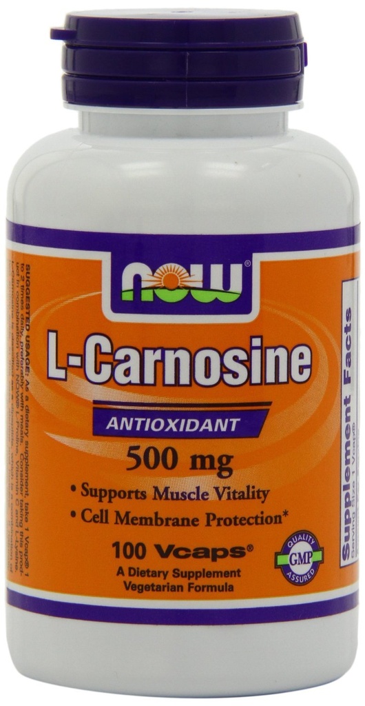 现在食品,L-Carnosine 500mg 100 Vegi Caps (Pack of 2)