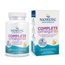 北欧自然学 完整 Omega-D3, Lemon Flavor - 60 Soft Gels - 565 mg Omega-3 + 70 mg GLA + 1000 IU 维生素 D3 - EPA & DHA - 健康皮肤,认知,与阳性混合 - 非GMO - 30 services