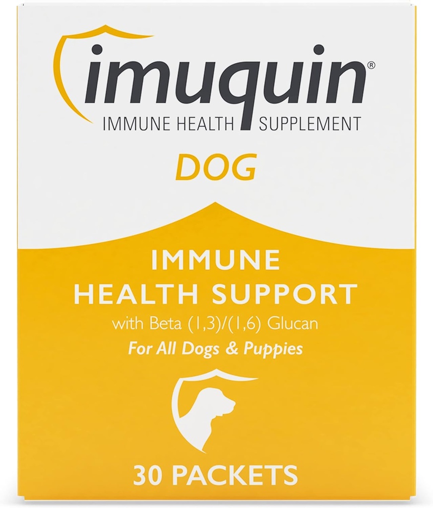 养狗和小狗的Nutramax Imuquin Immune健康补充剂 -- -- 与Beta Glucans、Marine Lipids、维生素和矿物,30个包装