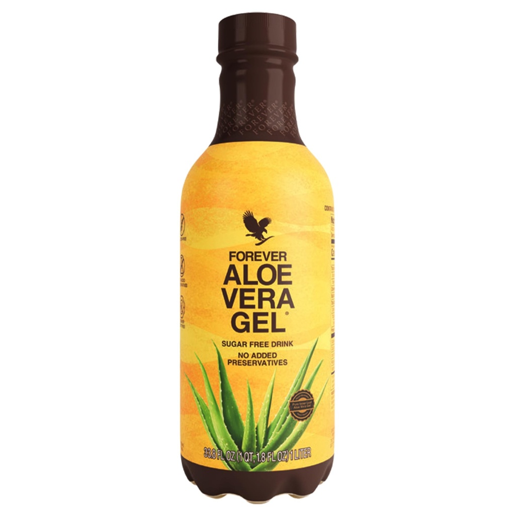 永生 - Aloe Vera Gel,纯内叶汁,99.7% Aloe内容,无防腐剂,33.8 fl oz