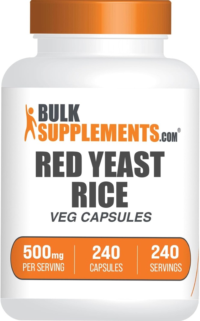 Bulk Assupports.com 红酵母大米 Capsules - 红酵母大米 Herbal Supplement - Vegan, 1 Capsule per service, 240 Veg Capsules (Pack of 1)