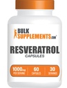Bulk Assupports.com Resveratrol Capsules - Resveratrol 补编,Polygonum Cuspidatum,Resveratrol 1000mg - 抗氧化剂补编,Resveratrol 药剂 - 每服2 Capsules, 60 Capsules