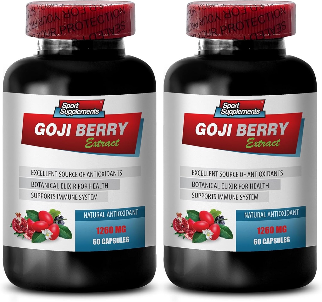 Immune Defense - Goji Berry 提取复合体 - 天然维生药丸,强抗氧化剂,石榴提取物,体解毒复合体,整体健康支持,自然能源靴,2瓶120盖
