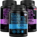 MEDCHOICE Sleep Melatonin(180ct)和Nootropic Brain(60ct) 补充 Bundle - 睡眠、大脑、焦点和Mood支持 - Vegan、Non-GMO、Gluten-Free
