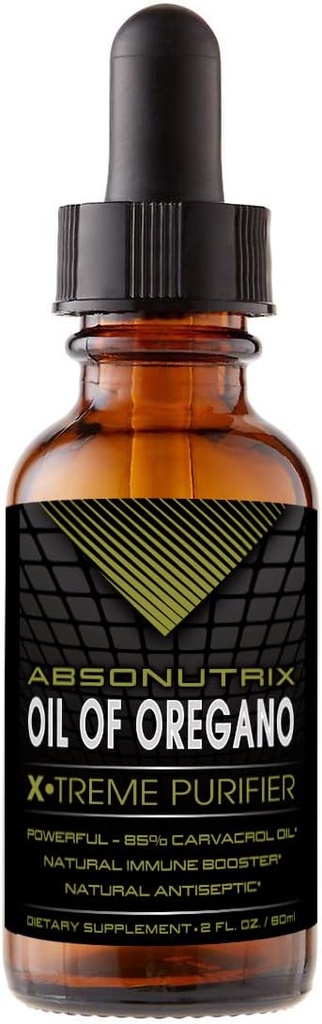 Absonutrix Oil of Oregano 43 mg, 540 services, 2 Oz Bottle, 高生物利用率, 85% Carvacrol Oil, 快速吸收, Potent Infements, 残忍无毒, 第三方试验, 非GMO, 在美国制造