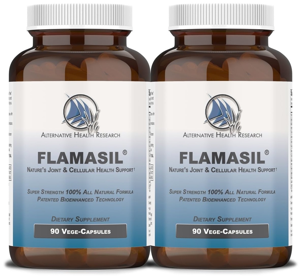 FlamasilTM (2 Pack) - 用于健康炎症反应 * * * * 多Herbal pain Reliver* 和联合援助 * * * 生物增强毒性、Boswellia、Resveratrol 和 More 13-in-1超食品抗氧化剂