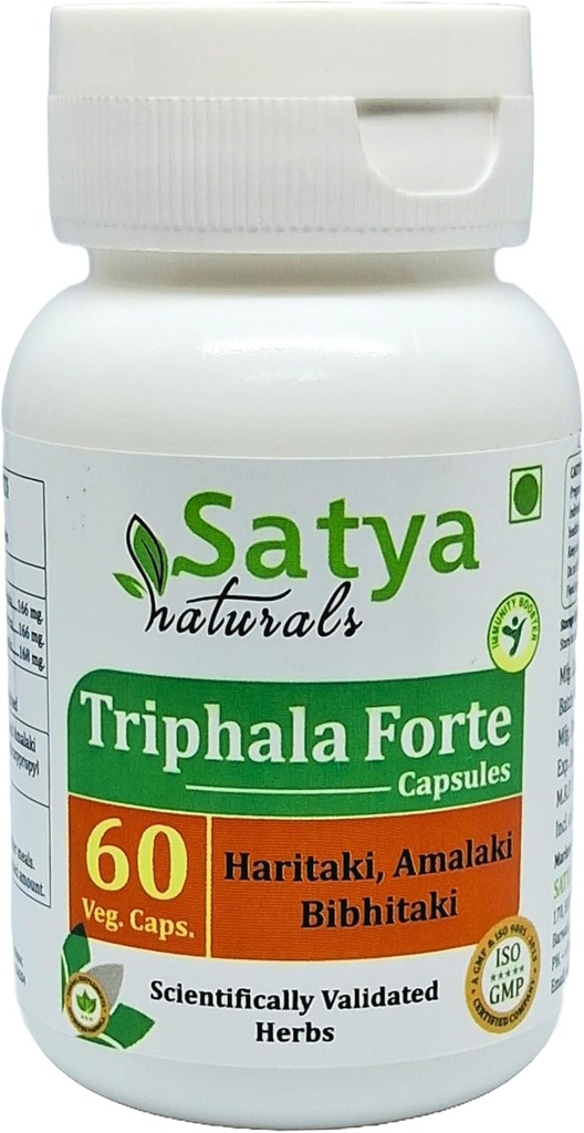 Triphala Forte Capsules 500 mg. 60 Veg. Capsule QQ Amalaki, Haritaki, Bibhitaki Capsules 供男女使用的 Capsules Ayurvedic 草药补充剂/修复剂 10:1 Fort(1瓶60 Capsules)