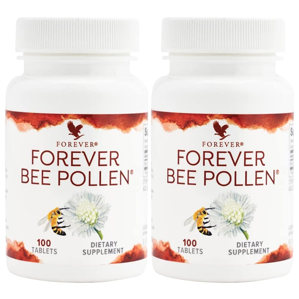 永生 - 蜜蜂 Pollen - 具有生物活性化合物的能源和营养 - 蔬菜和无葡萄糖 - 100块(2包)
