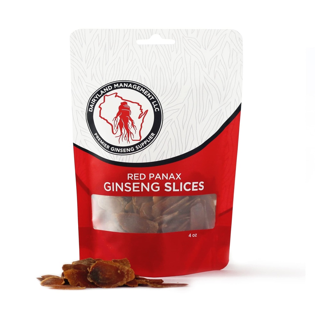 乳房管理有限责任公司 红色Panax Ginseng Slics - 4 oz Pack 韩国 Panax Ginseng Slics - 非GMO, Gluten Free Red Ginseng Root Slics - 在汤,茶,康格使用此草药补充剂.