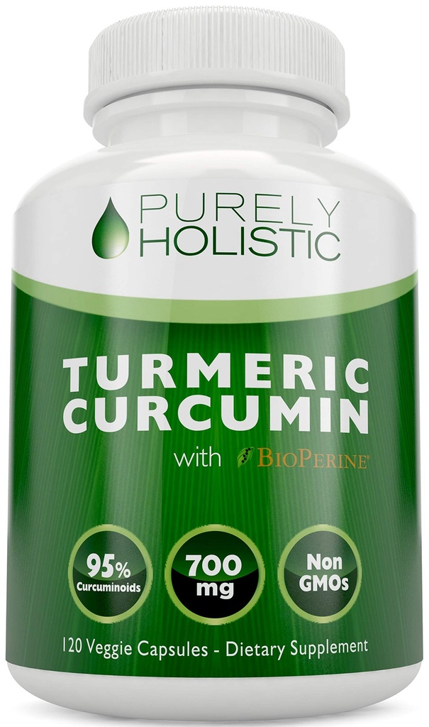 含有生物丙烯的图尔克霉素 - 120 Vegan Capsules - 每Capsule的图尔克霉素 - 95% Crucuminoids