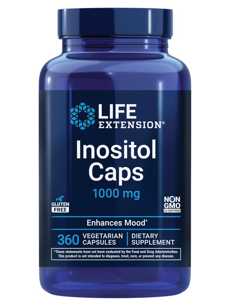 生命延长 猪笼草 Caps – 1000 mg, Myo-Inositol – Mood Health, Well-Being,H健康代谢,Hormone平衡 – Gluten-Free, Non-GMO, Vegetarian – 360 Capsules