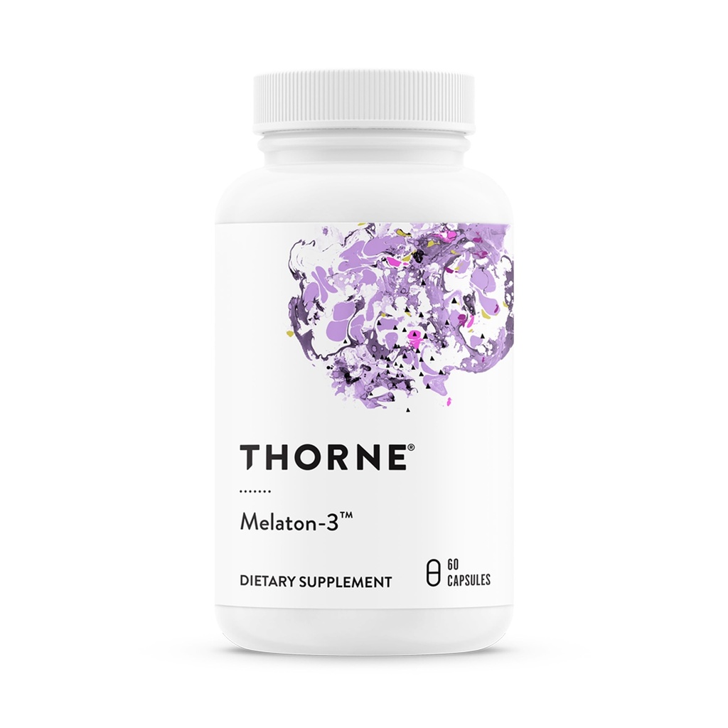 THORNE - Melaton-3 mg Melatonin 补充 - 支持正常循环韵律,休息和放松 * - NSF 体育认证 - Gluten, Dairy & Soy-free - 60 Capsules
