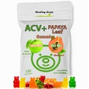 ACV Gummys & Papaya Leaf 提取 Gummys - Premium Potent Apple Cider Vinegar 补充剂 - 碘浸润和维生素 B6 B12 - Platletes 头发皮肤和心脏友好(1,常规)