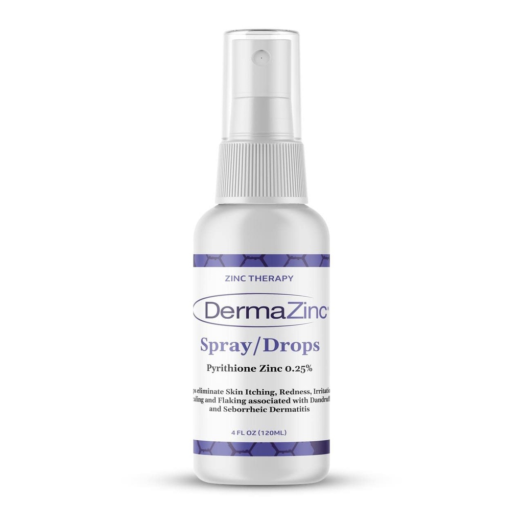 DermaZinc 治疗喷雾/滴液、锌喷雾用于皮质障碍救济滴液用于Psoriasis、皮肤炎、Eczema和其他皮肤症状,4oz